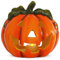 Kürbis-Deko als Keramik Halloween-Deko LED Set in 18x17 cm - Jack Lantern Halloween-Kürbis als beleuchtete Outdoor Grusel-Deko - Kürbis Laterne als innen Herbst-Deko oder Garten-Deko Windlicht