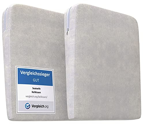 Comfortable Car Seat Cushion - Wedge Cushion For Chair with Non-Slip Cover & Carrying Bag - Ensures Correct Posture & Maximum Well-Being - Car Seat Cushions for Driving, Office, Car, Home