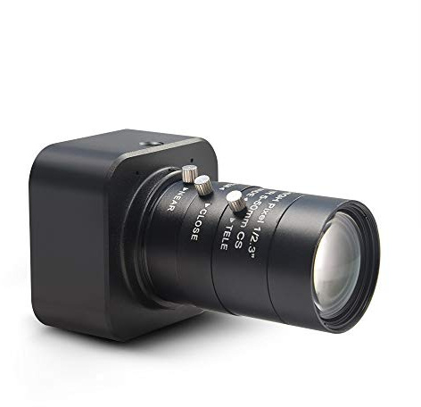 MOKOSE HD Webcam USB 3840 x 2160 Digital Industrial Camera with CS-Mount 5-50mm Telephoto Zoom Manual Lens UVC Free Drive.