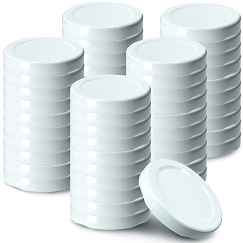 KADAX 50er Set Schraubdeckel TO43 für Gläser 43mm Weiß – Twist-Off Ersatzdeckel für 40ml Mini Gläser & Probiergläser, Luftdicht & Spülmaschinenfest