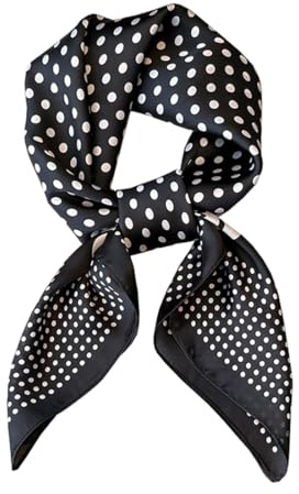 KOOYOL Soie Foulard Femme Noir Echarpe Carré de Soie Sentir soie Écharpes