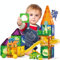 Doloowee Magnetische Bausteine, Magnet Bausteine mit Spuren und Dinosaurier-Magnete, Clear 3D Magnets for Preschool Magnetic Toys