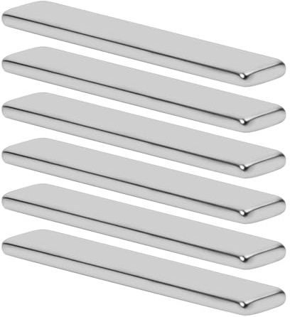 Set da 6 Calamite Potenti Rettangolari, Magneti Forti in Neodimio, Calamite Piccole per Artigianato, Casa e Ufficio (60x10x3mm)