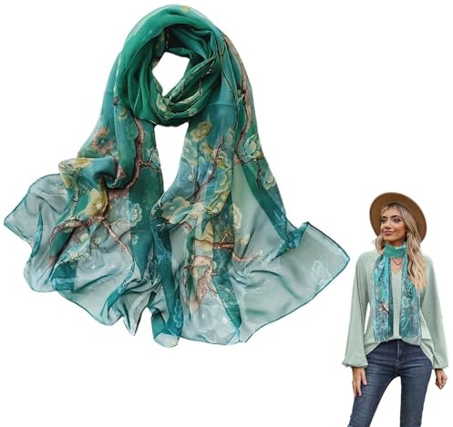 Plipdhy Foulard Femme écharpe pour Légère,Châle pour le quotidien,Mode Motif Floral Wrap Châle,pour le quotidien,les voyages et les cadeaux