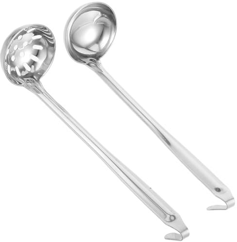 Alipis Set Di 2 Cucchiai Da Zuppa Colino Da Cucina Gancio Mestolo in Acciaio Inossidabile Per Pentola Calda Utensile Da Cucina