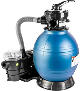 HST Poolfilter Sandfilter bis 35.000 Liter mit Leis Profi Poolpumpe 10000 Liter/Std 400 W mit Vorfilter Sandkessel 5-Wegeventil Bodenplatte viel Zubehör Komplettset geeignet für Sand Filterbälle Glas