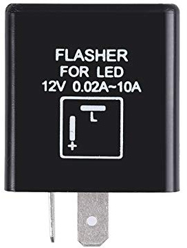 Justech LED Flasher Relay - 2-Pin Hyper Flash Fix for Motorcycle & Car Turn Signals, 12V Universal Indicator Relay, Compatible with LED & Halogen Lights (Easy Plug & Play)