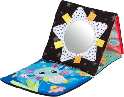 Lamaze Tummy Time Baby Mirror Toy - Portable Folding Fabric Soft Book with High Contrast Colors for Sensory Development - Baby and Stocking Stuffers - Ages 0 Months and Up