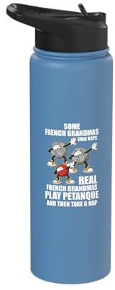 Petanque Player French Boules Match Grandmas Petanque Stainless Steel Insulated Water Bottle