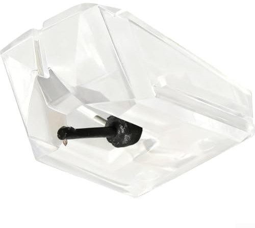 UTTASU AT-VMN95E - Puntina di ricambio per giradischi Audio-Technica VM95E, VM95EN, VM95ML, VM95SH, ATXP7, punta ellittica, tracciamento del suono, colore trasparente (senza spazzola)