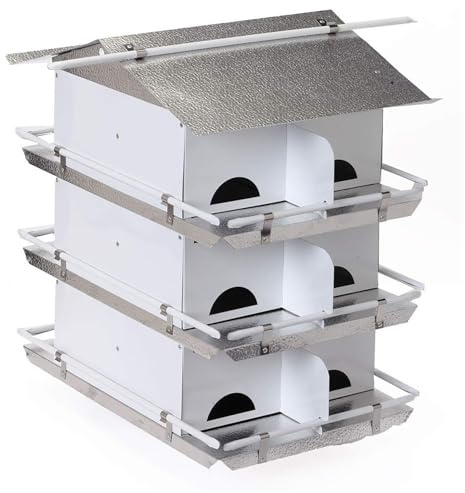 Birds Choice Premium Aluminum Purple Martin House | 3 Floors, 12 Rooms