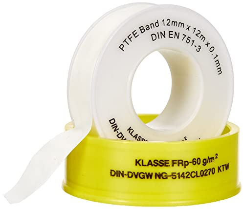 PTFE-Gewindedichtband Rolle (Teflonband) FRp für Feingewinde DN10 nach DIN EN 751-3, 12mm x 0.1mm x 12m (60 g/m²) (15 Stück)
