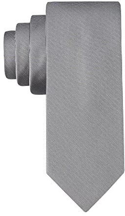 Calvin Klein Men's Silver Spun Solid Tie, Silver, Regular