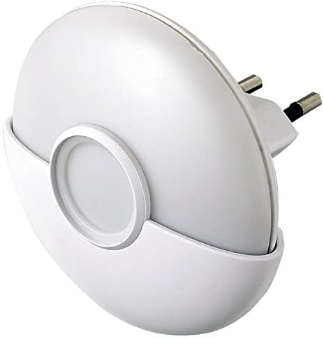 Electraline 58304 Luce Notturna a LED con Sensore Crepuscolare, Bianco/Trasparente