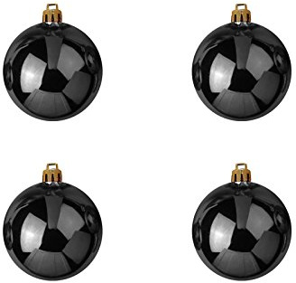 EUROPALMS Dekokugel 10cm, schwarz 4X | Deko-Kugel aus Kunststoff für Innen- und Außendekoration