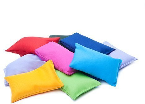 4 pack of Assorted Colours Cotton Fabric Bean Bags for Sports, PE, School, Catching Games, Sensory, Juggling