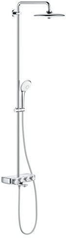 GROHE Euphoria SmartControl System 260 Mono - Duschsystem mit Thermostat-Wannenbatterie (wassersparend, 3 Strahlarten, höhenverstellbares Gleitelement), chrom, 26510000
