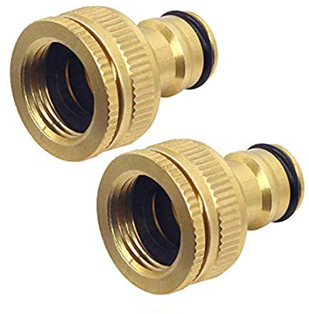 Hydrogarden 2 Pezzi Giardino Raccordo Rubinetto Tubo 3/4 Pollici & 1/2 inch Raccordo filettato in Ottone