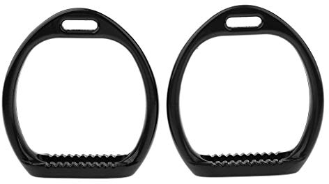 Tubayia 1 Paar Aluminium Steigbügel Sicherheitssteigbügel rutschfest Reiten Steigbügel (Schwarz)