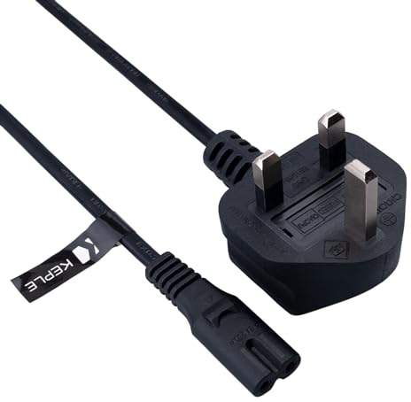 2 Pin Mains Power Cable Universal Fig Figure 8 UK Lead Compatible with HP Envy 4500 5530 5532 120 OfficeJet 4650 6968 6978 3830 Cano n PIXMA MG2520 MG3220 MG3222 MG3520 MG5420 Printer 3 Pin Wall 0.5m