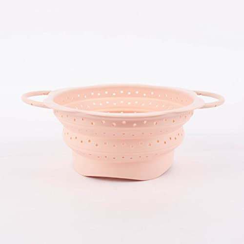 Kochblume Folding Sieve Silicone Sieve Powder Pink Various Sizes Cooking Flower Folding Sieve Medium