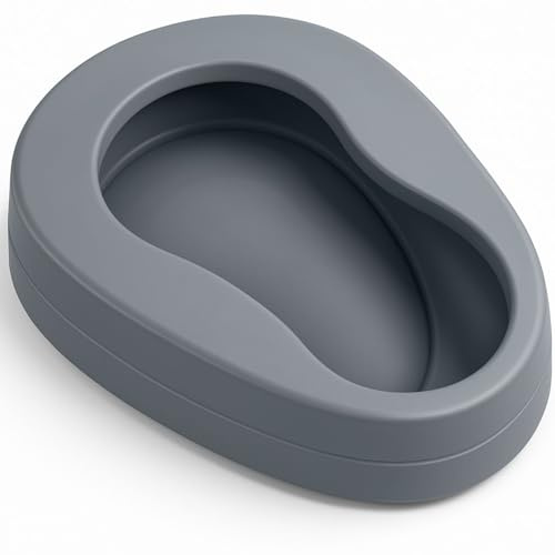 Vive Bed Pan for Elderly Females & Males - Spill Proof Bedpan for Men & Women, Contoured Extra Comfort Toilet Urinal - Firm Support for Adults, Medical Centers, Nursing, Hospitals, Patients, Home Use