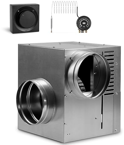 SYSTERM Ventilateur de cheminée AN3 gen II 150 mm 990 m3/h - Ventilateur à air chaud - Boost - Avec thermostat et régulateur de vitesse mural - AN3 gen II - Noir