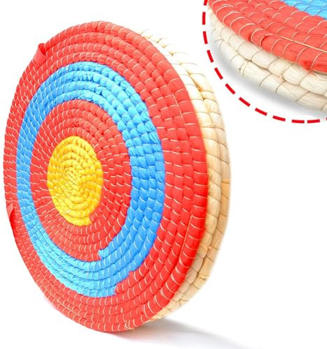VNAKER Zielscheibe Bogenschießen Target Handgefertigtes Strohbogenziel Bogen Zielscheibe 50X50 cm