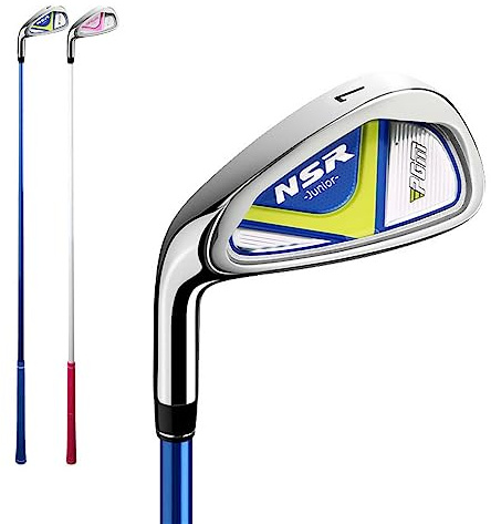 #7 eller #9 järn vänsterhänt golfklubba järn för barn pojkar flickor 3-12 år, golf lätt att svänga ungdom högerhänt golfjärn sport (vänster, blå, #9 (ålder 6-8))