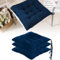 Bocguy Lot de 4 Coussins de Chaise Confortables - 40 x 40 cm - avec Rubans - pour l'intérieur et l'extérieur - pour Salle à Manger, Salon, Salle d'étude, Bleu Marine