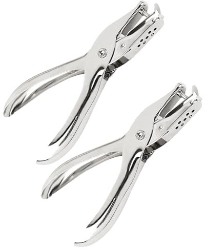 TPZORJX 2Pcs Perforatrice un Trou, 3 mm et 6 mm Main Perforatrice,Papier Cartonné Outil Coupe de Cercle pour L'artisanat, Marquage de Tickets Scrapbooking Argenté