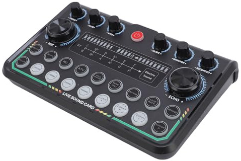 Jectse Ensemble de Microphones pour Podcast, équipement D'enregistrement Sonore, Carte Son Live pour PC, Smartphone, Studio, éclairage RVB