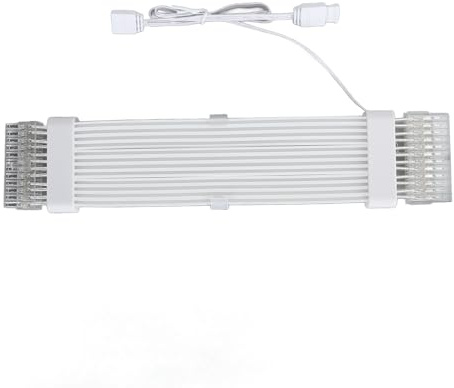 SUNGOOYUE Set Cavi di Prolunga Alimentazione RGB a 24 Pin, Cavo di Sincronizzazione Durevole con Filo Placcato Argento per Scheda Madre ARGB, Cavo di Alimentazione RGB Indirizzabile da 265 Mm