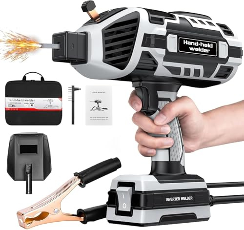 Bärbar handhållen svetsare, 220 V ARC-svetsare, IGBT-inverterare, elektrisk svetsmaskin 6 variabel strömjustering, passar 2,5-3,2 mm (3/32 tum-1/8 tum) trådstänger