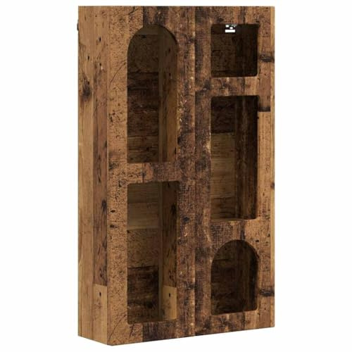Augerqir Armoire suspendue en bois vieilli, 59 x 20 x 100 cm, avec étagère, armoire de rangement polyvalente pour salle de bain, cuisine, couloir, armoire de ménage robuste avec beaucoup d'espace de