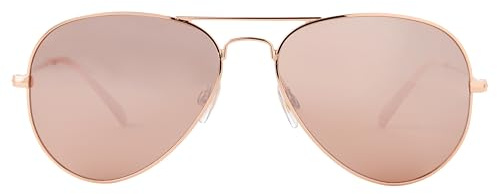 Sunsentials by Foster Grant aviator solglasögon dam guld – metallmontyr polykarbonat rosé glas UV400-skydd lätt reptåliga och stöttåliga