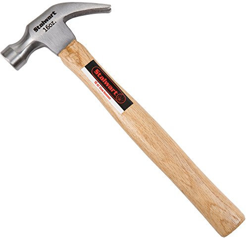 16-Ounce Claw Hammer - Basic Hand Tool for DIY and Woodworking with Natural Wood Anti-Vibration Handle and Drop-Forged Steel Head by Stalwart
