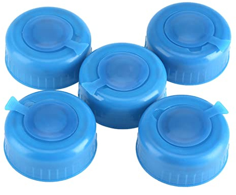 Estink Botella de Agua con Tapón de Rosca, 55 mm, Tapa Antisalpicaduras de Repuesto, Azul, Paquete de 5