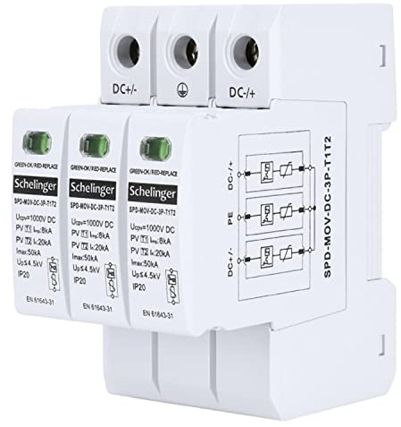 Photovoltaik överspänningsskydd 1000 V DC B C 8kA – effektivt skydd för elinstallation i ditt hem – nödströmsbrytare för Blit