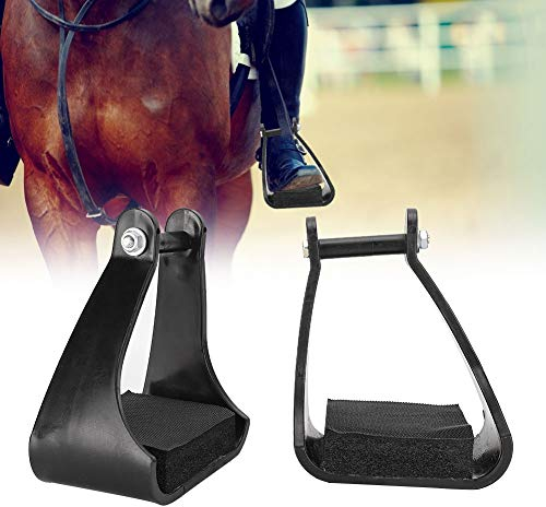 Steigbügel für Pferde, Steigbügel Kunststoff für Pferd, mit Schwarz Gepolstertem Schaumstoffkissen, Rutschfeste, Breite 14 cm, Zubehör für Pferdewerkzeuge, Für Mehr Sicherheit