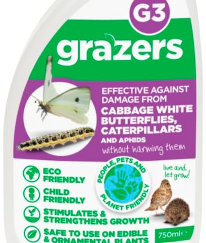 Grazers G3 Caterpillar Deterrent Ready To Use - Safe Pest Control for Crops and Gardens - Calcium-Based Formula - 2x 750ml By Thompson & Morgan