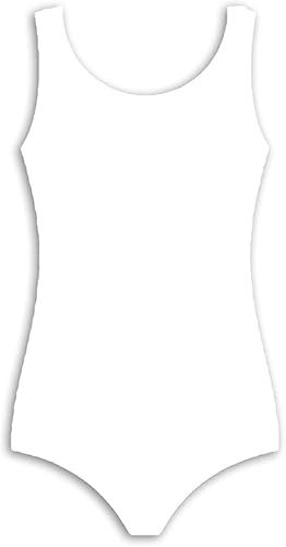 COSHAL® Leotard Girls Ballet Gymnastics Leotard Sleeveless Dance Tops Bodysuit Leotards Dancing Ballet Gymnastics Athletic for Girls One Piece Unitards Jumpsuit S/Less White 5-6 Yrs