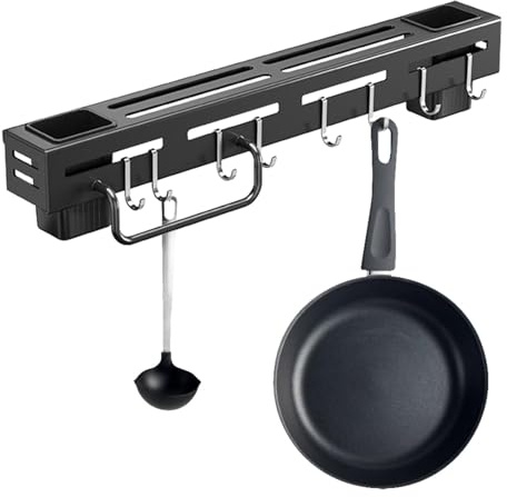 Portacuchillos soporte de pared para cuchillos, organizador de portacuchillos, portacuchillos multifuncional, sin punzón, con ganchos para utensilios de cocina, para tijeras, tenedores,
