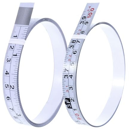 JJUNW 2 paquetes de cinta métrica autoadhesiva de 1/2 pulgada, cinta métrica de lectura de 100 cm o 39 pulgadas, cinta métrica de despegar y pegar para carpintería, sierra, mesa de dibujo (100 cm)