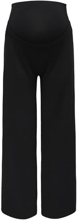 ONLY MATERNITY Olmfever - Pantalones Anchos JRS Noos, Negro, XL