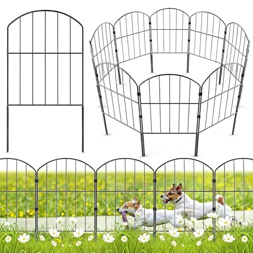 Valla De JardíN, 10 Unidades De Valla Para Perros Vallas De Estacas Arqueadas Vallas MetáLicas Decorativas Inoxidables Para Perros Y Conejos Patio Exterior 61x33 Cm Sin Necesidad De Excavar