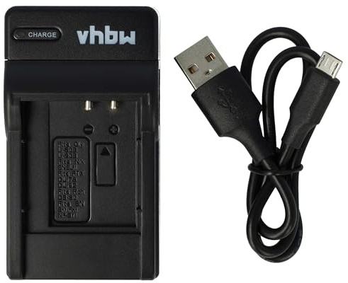 vhbw Cargador USB-C Compatible con Canon IXUS 285 HS | IXUS 285 HS A cámara videocámara/batería + cable USB-C + LED
