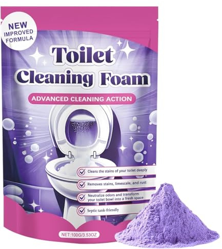 Toilet Cleaner, Polvo Limpiador de Inodoro, Limpiador Espumoso para Inodoros en Polvo, Ayuda a Eliminar Manchas y Mal Olor, Aromático, para Baño, Toilet Limescale Remover To,For Sparkling Clean, 100g