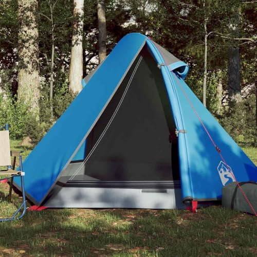 Caltucah Tienda de campaña de cúpula para 2 personas, color azul, impermeable, con toldo extraíble, conexión E, mosquitera transpirable, ligera tienda de campaña para exteriores, festivales, playa y