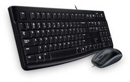 Logitech MK120 Combo tangentbord och mus med sladd för Windows | Optisk mus och tangentbord med sladd, USB Plug-and-Play, PC/bärbar dator, Pan Nordic QWERTY - Svart